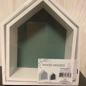 2 decorative wood houses